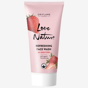 42042 Oriflame - Sữa rửa mặt LOVE NATURE Refreshing Face Wash with Organic Strawberry