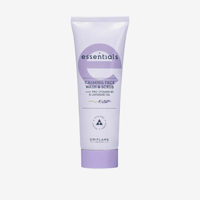 42975 Oriflame – Sữa rửa mặt Oriflame Essentials Calming Face Wash and Scrub with Pro Vitamin B5 and Lavender Oil với hoa oải hương và vitamin B5